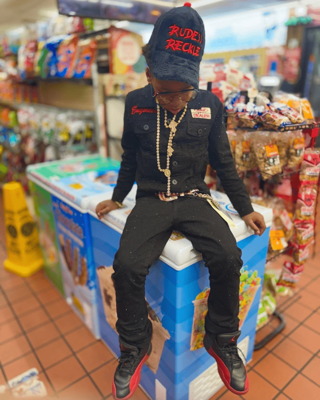Kids Local Dealer Stacked Denim (Jet Black) - Image 4
