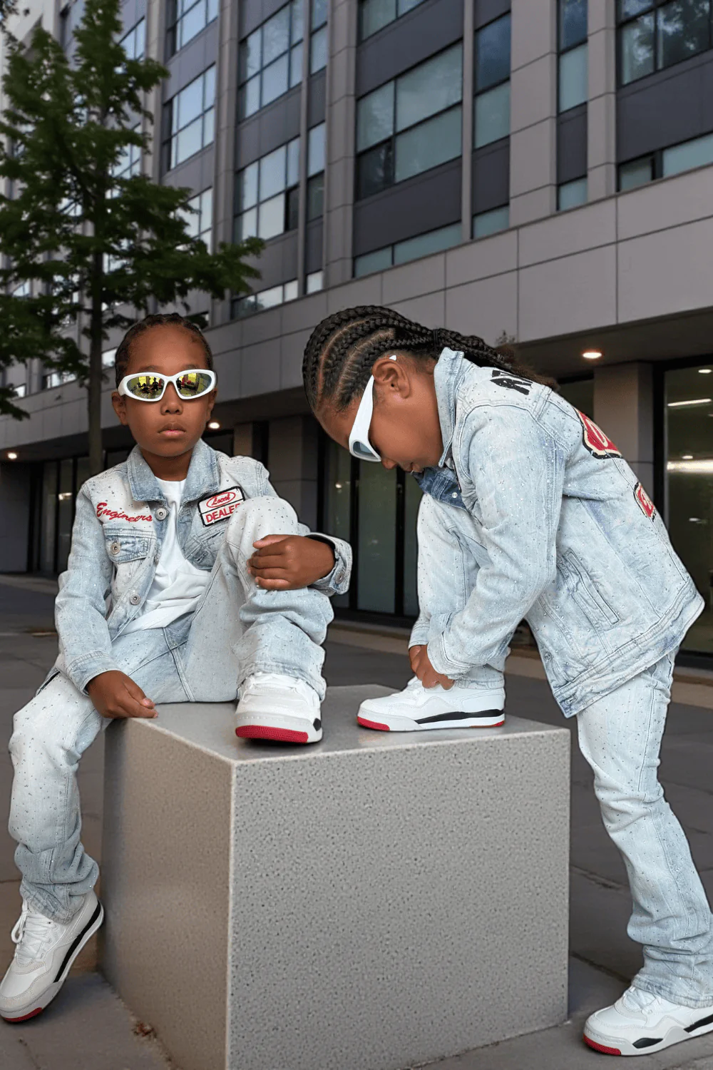 Kids Local Dealer Stacked Denim (Iced White) - Image 6