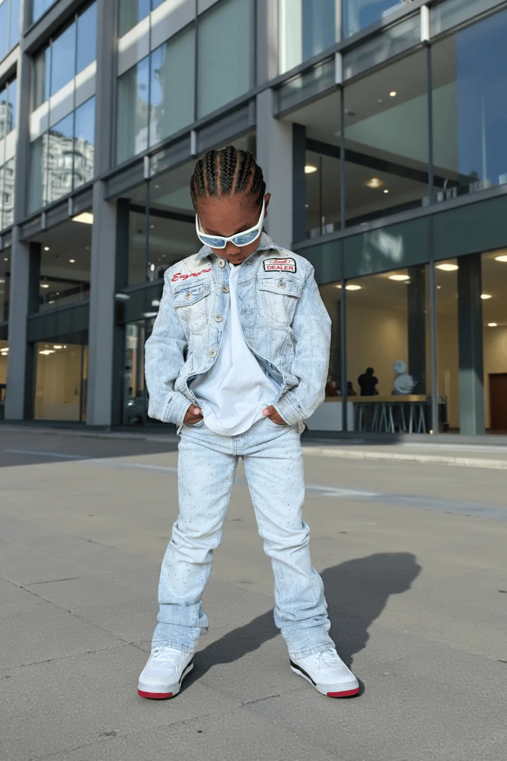 Kids Local Dealer Stacked Denim (Iced White) - Image 4